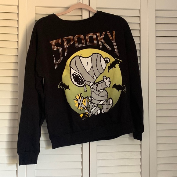 Peanuts Tops - Snoopy Spooky Sweater w/ Rhinestones